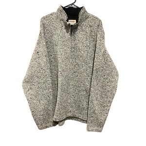 Wrangler‎ Authentics Gray Pullover Sweater Mens XL Quarter Zip Mock Neck